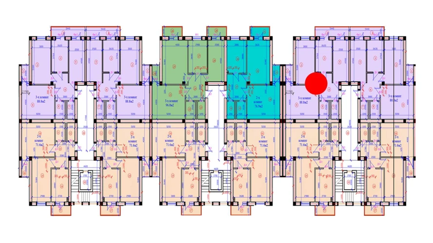 3-xonali xonadon 88.8 m²  3/7 qavat | G'IJDUVON CITY Turar-joy majmuasi