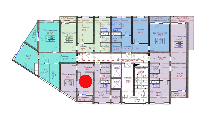 2-xonali xonadon 58.1 m² 13/16 qavat | TRINITY Turar-joy majmuasi 2-xonali xonadon 58.1 m² 13/16 qavat | TRINITY Turar-joy majmuasi