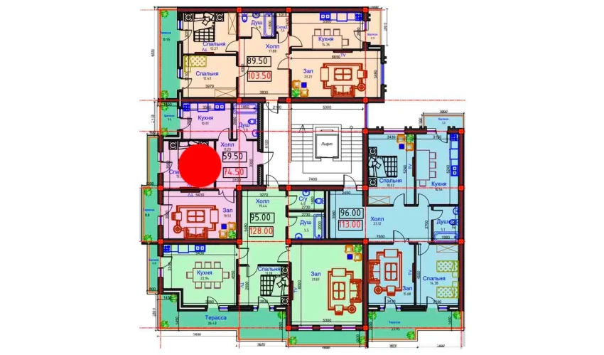 2-комнатная квартира 74.5 м²  8/8 этаж | Жилой комплекс BAHOR