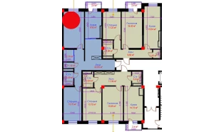 2-xonali xonadon 76.14 m²  4/10 qavat | Ko'kcha-Oqtepa Turar-joy majmuasi