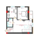 2-комн. квартира 58 м²  3/5 этаж | Жилой комплекс CHINARA PARK