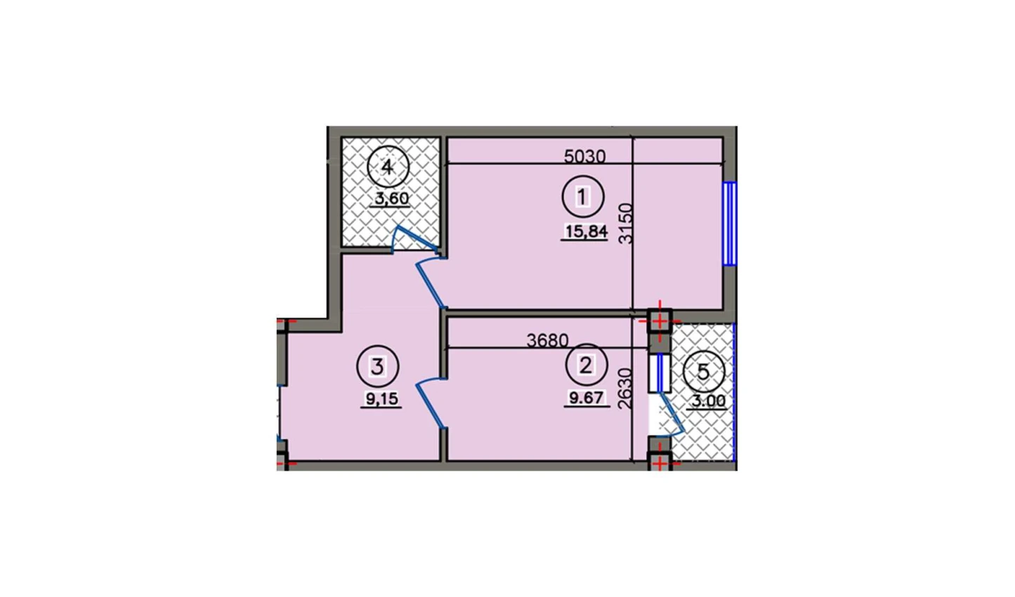 1-комн. квартира 41.26 м²  8/10 этаж | Жилой комплекс Qibray City