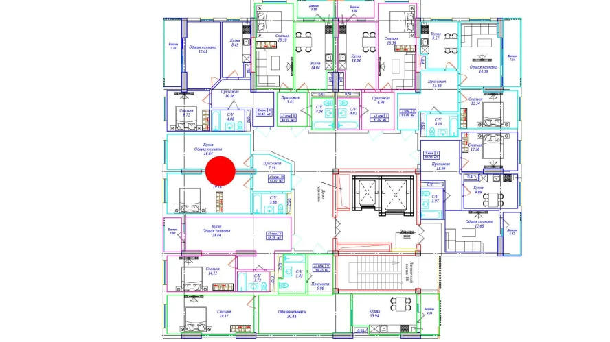 1-xonali xonadon 47.07 m²  13/17 qavat | UCHTEPA CITY Turar-joy majmuasi