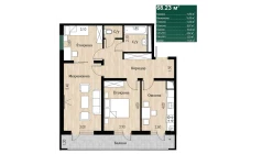 3-комн. квартира 68.23 м²  10/16 этаж | Жилой комплекс SOKIN DIYOR