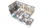 2-xonali xonadon 58.1 m² 13/16 qavat | TRINITY Turar-joy majmuasi 2-xonali xonadon 58.1 m² 13/16 qavat | TRINITY Turar-joy majmuasi