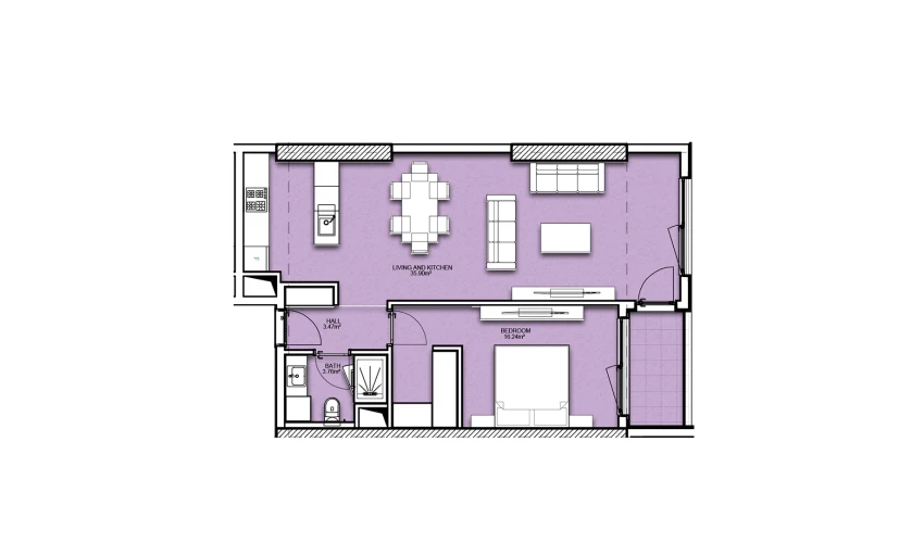 2-комнатная квартира 65 м²  16/23 этаж | Жилой комплекс Resim Taşkent