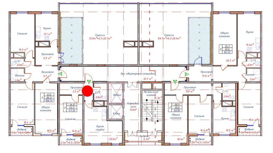 2-комн. квартира 45.7 м²  16/16 этаж | Жилой комплекс Crystal Avenue