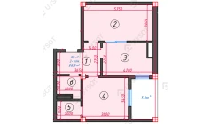 2-xonali xonadon 58.2 m² 2/16 qavat | TURKISTON AVENUE Turar-joy majmuasi 2-xonali xonadon 58.2 m² 2/16 qavat | TURKISTON AVENUE Turar-joy majmuasi