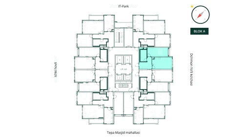2-комнатная квартира 47.59 м²  13/26 этаж | Жилой комплекс SAF TOWERS