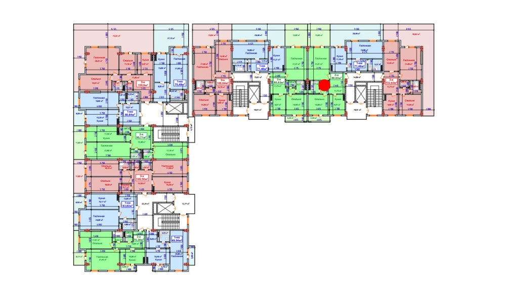 2-комн. квартира 81.12 м²  2/9 этаж | Жилой комплекс SHAYX-UL OLAM