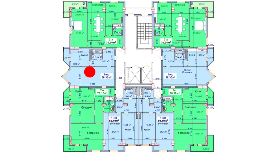 1-комн. квартира 56.3 м²  9/9 этаж | Жилой комплекс SHAYX-UL OLAM