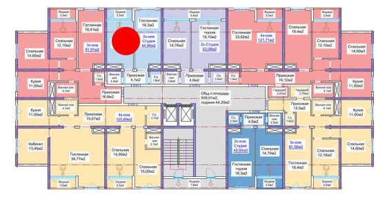 2-комнатная квартира 44.9 м²  3/16 этаж | Жилой комплекс ELITE ECO CITY