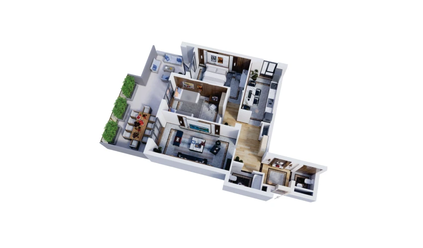 3-комнатная квартира 123.2 м²  3/16 этаж | Жилой комплекс Musaffo