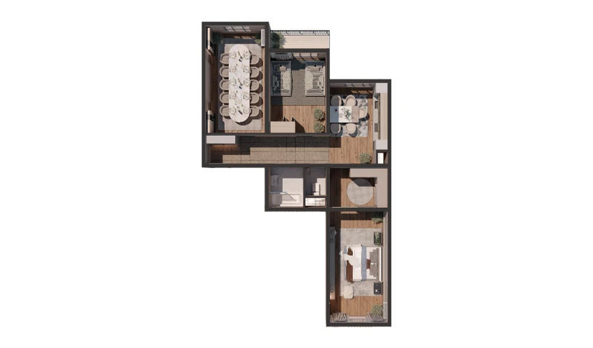 3-комнатная квартира 85.28 м²  11/16 этаж | Жилой комплекс JOMIY RESIDENCE