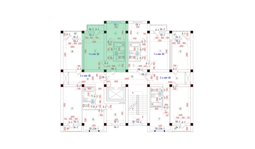 1-комнатная квартира 40.34 м²  5/7 этаж | Жилой комплекс Oila TJM