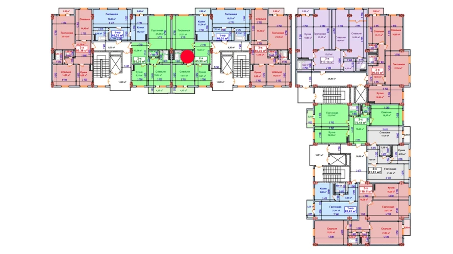 2-комн. квартира 65.98 м²  9/9 этаж | Жилой комплекс SHAYX-UL OLAM
