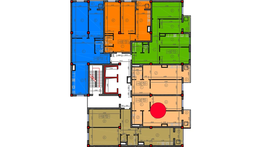 1-xonali xonadon 58 m²  2/12 qavat | Sokin hayot Turar-joy majmuasi