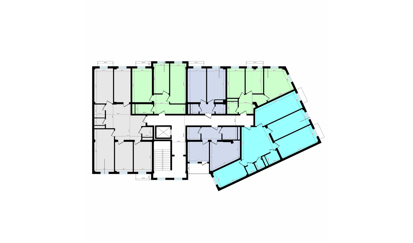 1-xonali xonadon 42.8 m²  5/10 qavat | Ko'kcha-Oqtepa Turar-joy majmuasi