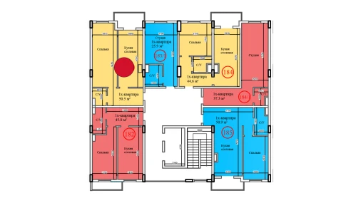 1-xonali xonadon 50.5 m²  1/14 qavat | Al-Barakat Turar-joy majmuasi