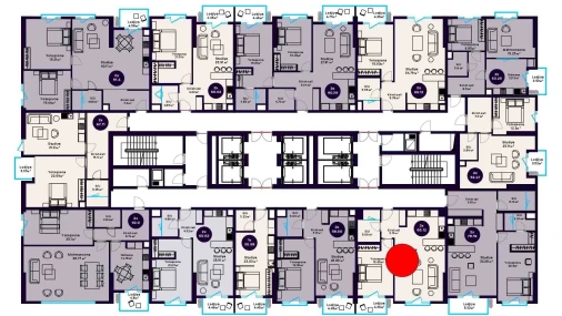 2-комнатная квартира 66.12 м²  9/19 этаж | Жилой комплекс Central Avenue