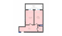 1-xonali xonadon 59.5 m²  9/13 qavat | ORZU SAROYI Turar-joy majmuasi
