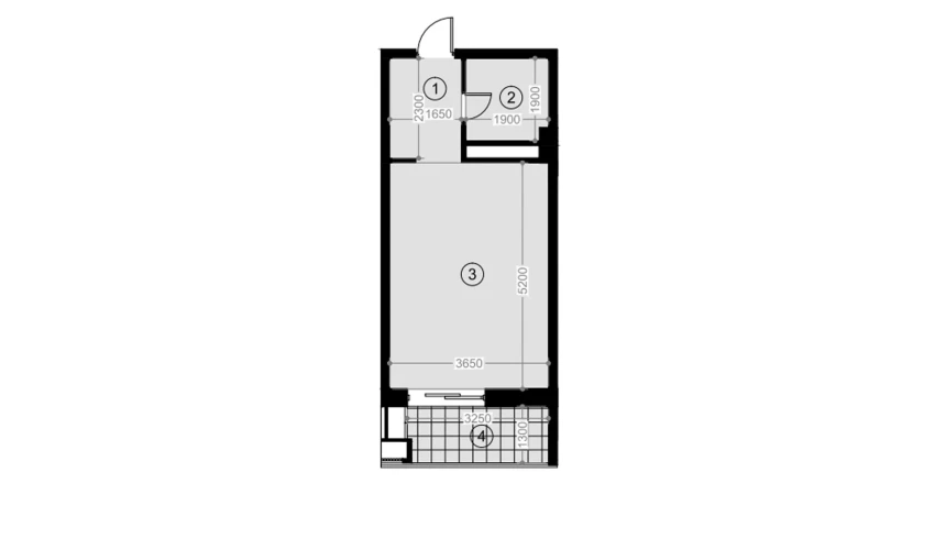 1-xonali xonadon 30.9 m²  5/12 qavat | NAVRUZ GROUP Turar-joy majmuasi