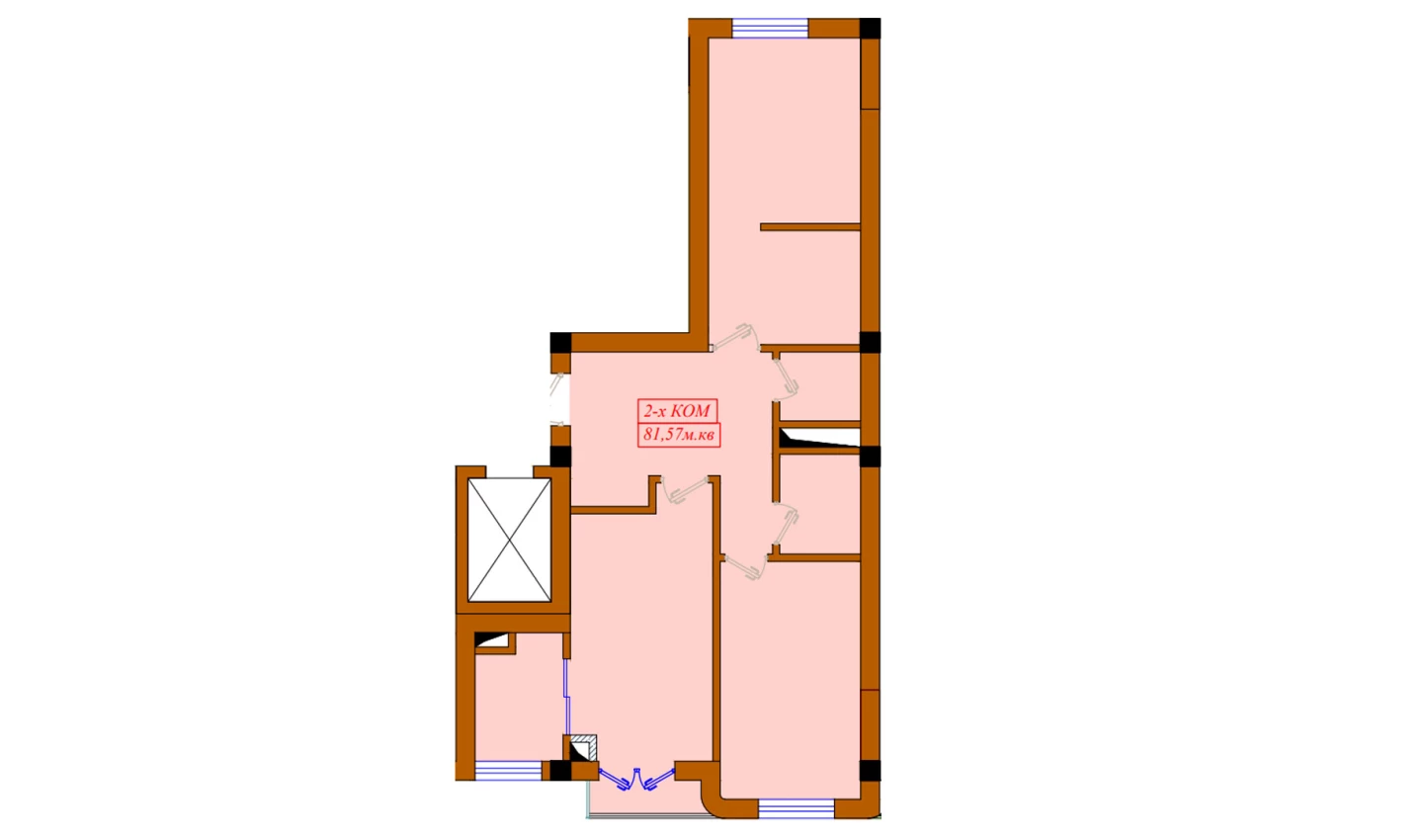 2-xonali xonadon 77.9 m²  6/10 qavat | Aviasozlar Plaza Turar-joy majmuasi
