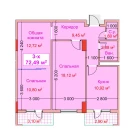 3-комн. квартира 72.49 м²  8/8 этаж | Жилой комплекс CAPITAL AVENUE