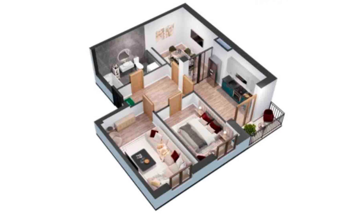 2-комн. квартира 60.04 м²  8/10 этаж | Жилой комплекс YANGIOBOD RESIDENCE