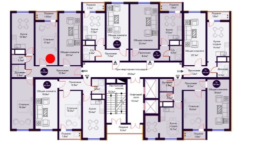 3-xonali xonadon 90.65 m²  2/16 qavat | Crystal Avenue Turar-joy majmuasi