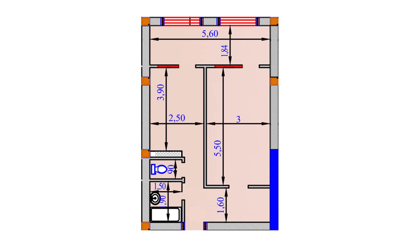 1-комн. квартира 57.4 м²  9/9 этаж | Жилой комплекс SHOHSAROY