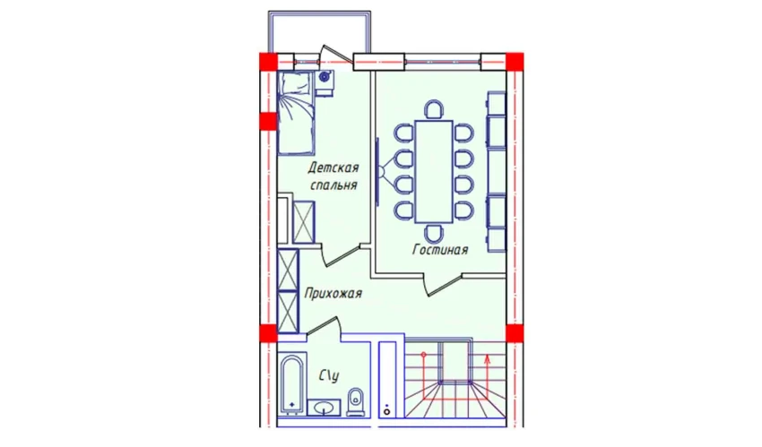 2-комнатная квартира 44.2 м²  8/8 этаж | Жилой комплекс STAR HOUSE RESIDENCE