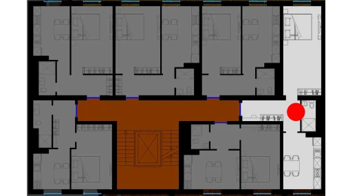 1-xonali xonadon 45 m²  1/8 qavat | Sohil Turar-joy majmuasi