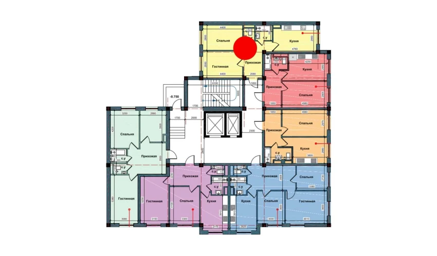 2-комнатная квартира 56.1 м²  1/10 этаж | Жилой комплекс NUR BARAKA
