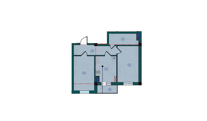 2-комнатная квартира 122.6 м²  7/7 этаж | Жилой комплекс Bristol