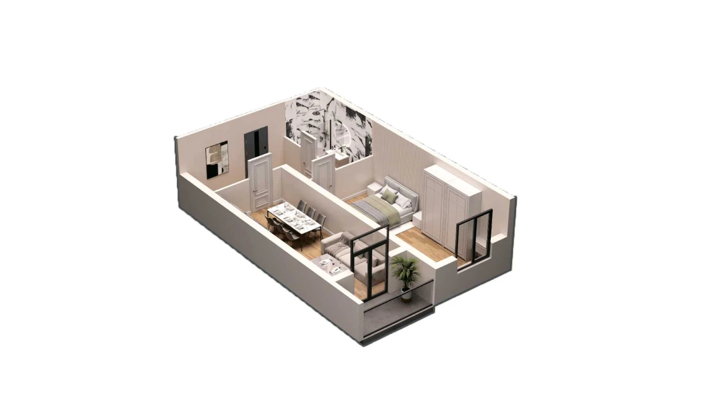 2-xonali xonadon 61.3 m² 3/16 qavat | DO'MBIROBOD RESIDENCE Turar-joy majmuasi 2-xonali xonadon 61.3 m² 3/16 qavat | DO'MBIROBOD RESIDENCE Turar-joy majmuasi