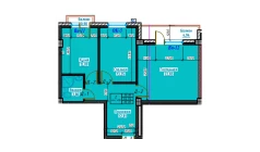 2-комн. квартира 70.7 м²  3/13 этаж | Жилой комплекс Bog'dod City