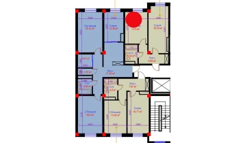 1-xonali xonadon 41.4 m²  10/10 qavat | Ko'kcha-Oqtepa Turar-joy majmuasi