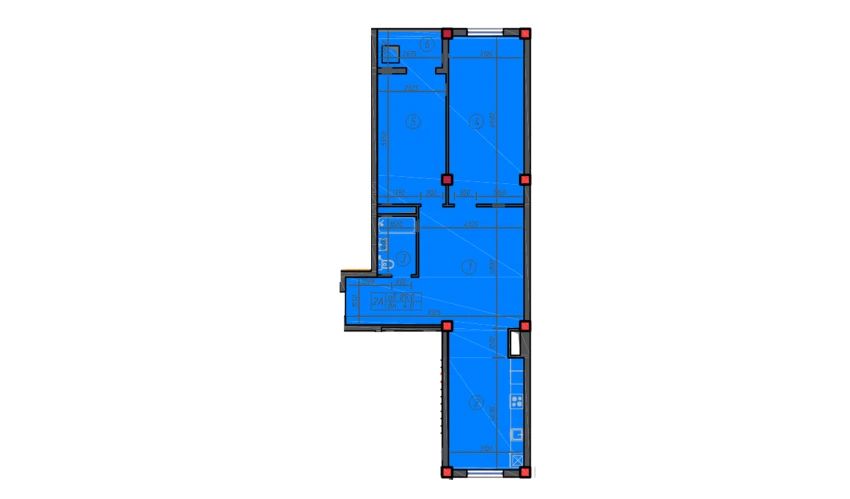 2-комнатная квартира 89 м²  2/12 этаж | Жилой комплекс Sokin hayot