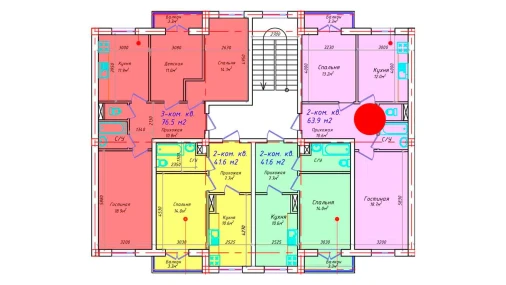 2-комнатная квартира 63.9 м²  5/5 этаж | Жилой комплекс CHIRCHIQ CITY