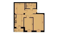 2-xonali xonadon 60.53 m²  10/10 qavat | YANGIOBOD RESIDENCE Turar-joy majmuasi