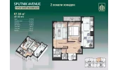 2-xonali xonadon 67.54 m²  6/12 qavat | SPUTNIK AVENUE Turar-joy majmuasi