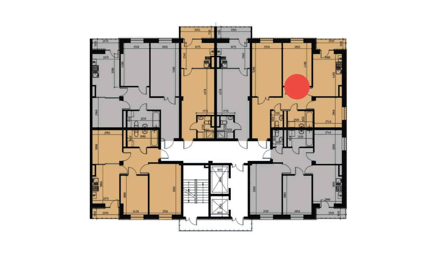 3-xonali xonadon 69.46 m²  5/10 qavat | YANGIOBOD RESIDENCE Turar-joy majmuasi