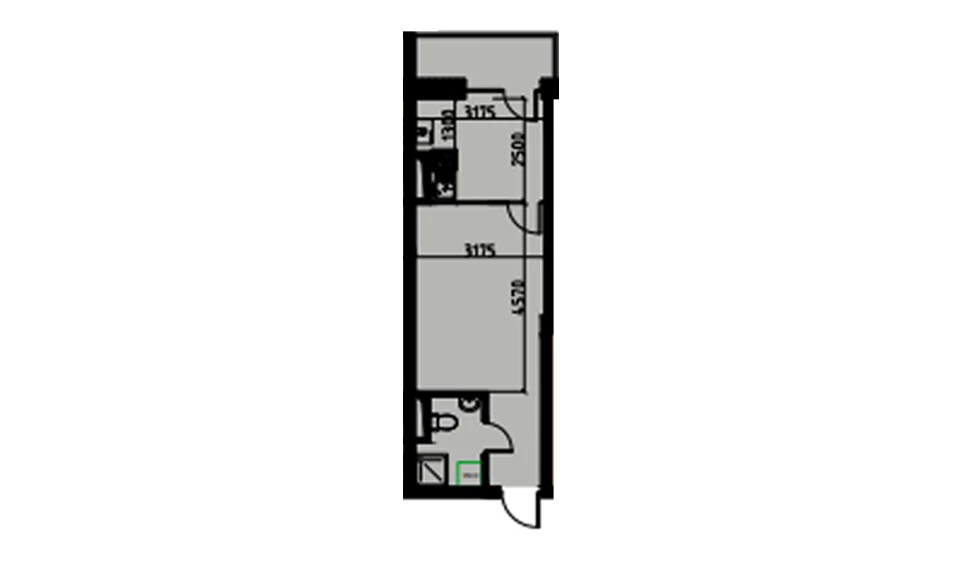1-комн. квартира 29.24 м²  3/10 этаж | Жилой комплекс YANGIOBOD RESIDENCE