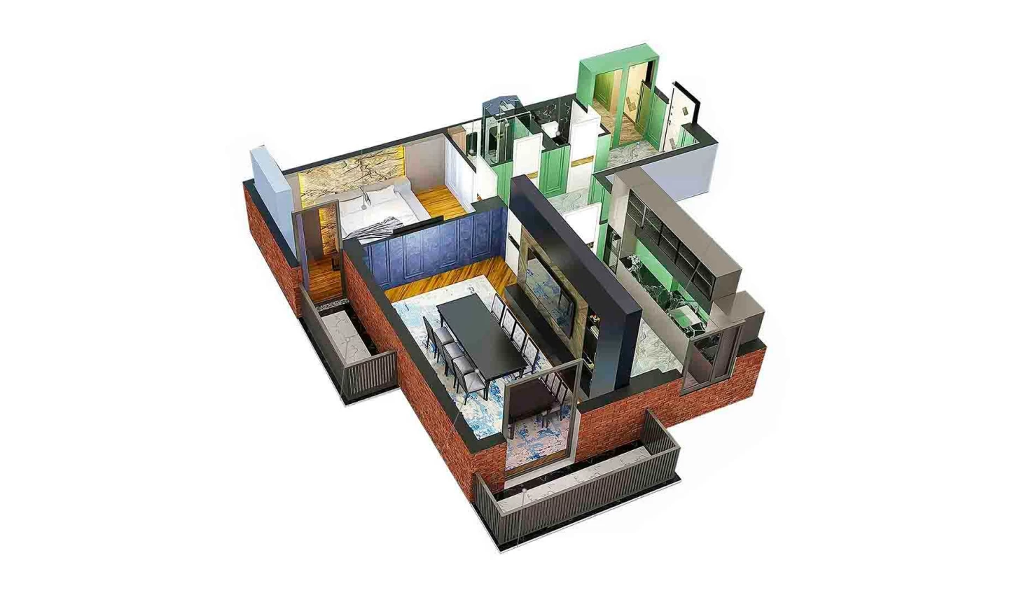 2-xonali xonadon 72.27 m²  3/7 qavat | O'ZBEGIM Turar-joy majmuasi