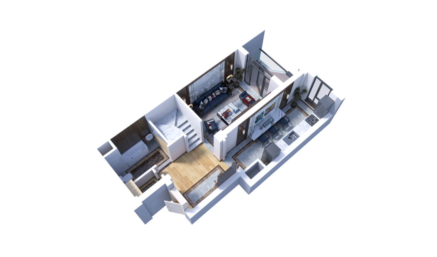 1-xonali xonadon 107.4 m²  16/16 qavat | Musaffo Turar-joy majmuasi
