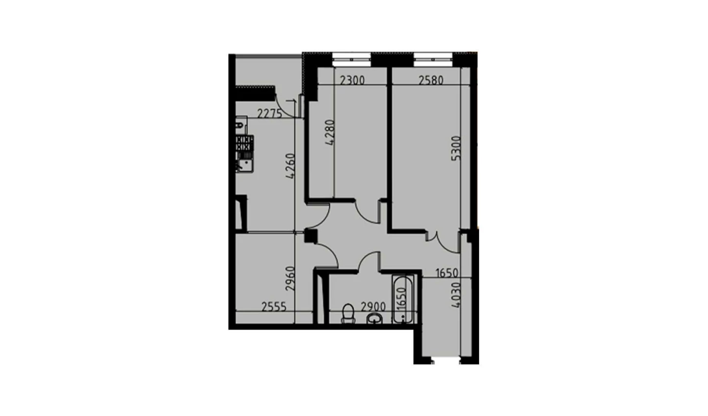 2-комн. квартира 60.35 м²  6/10 этаж | Жилой комплекс YANGIOBOD RESIDENCE