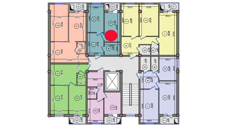 1-xonali xonadon 39.44 m²  4/10 qavat | Qibray City Turar-joy majmuasi