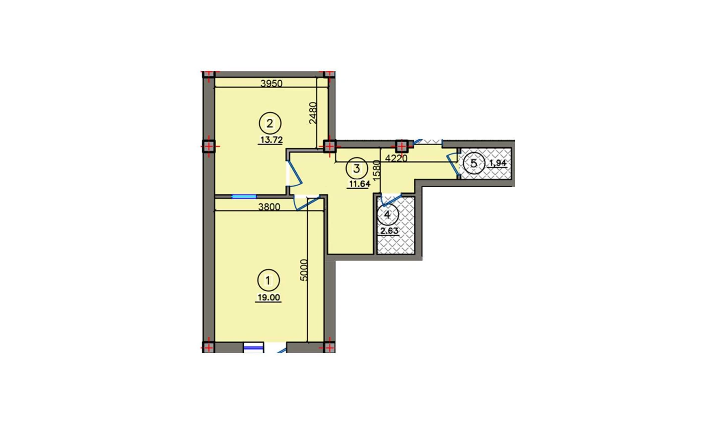 1-комн. квартира 53.94 м²  8/10 этаж | Жилой комплекс Qibray City