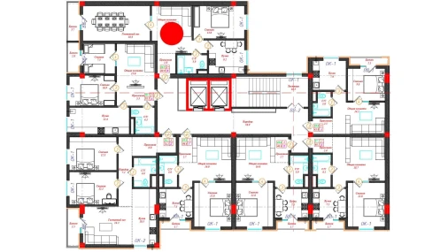 2-комнатная квартира 69.9 м²  8/12 этаж | Жилой комплекс CHINARA PARK